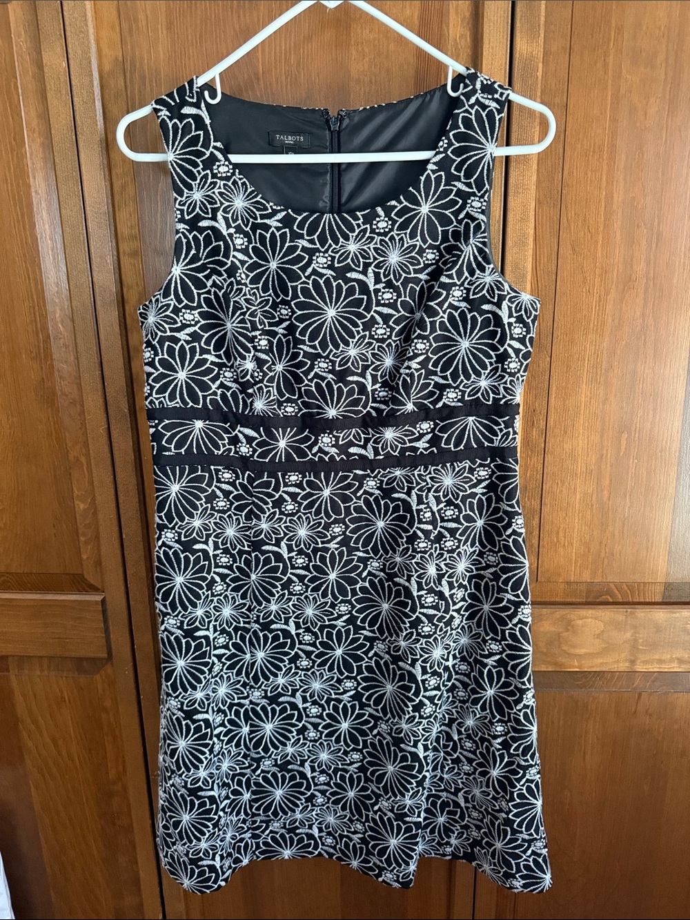 Talbots Black and White Floral Dress